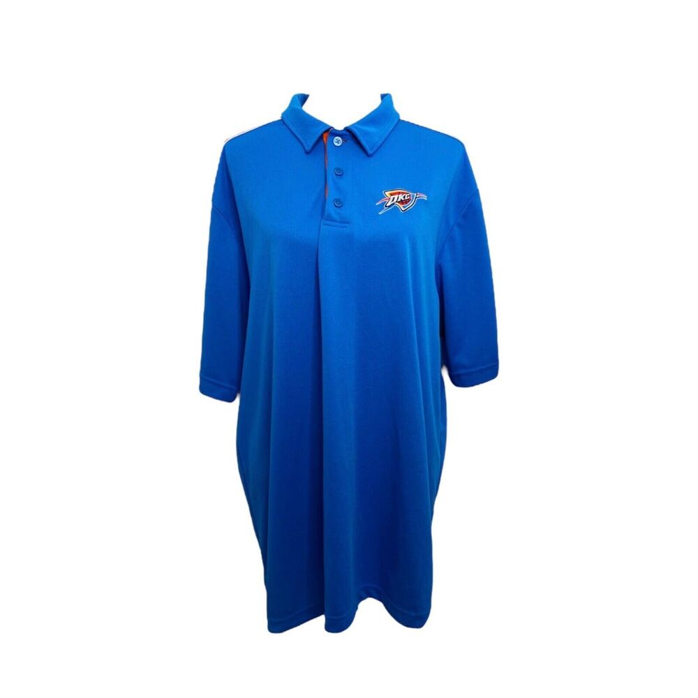 NBA Men's Shirt Blue TX3 Cool Oklahoma City Thunder Short Sleeve Polo Size XL